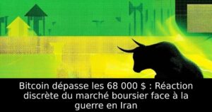 Bitcoin dépasse les 68 000 $ : Réaction discrète du marché boursier face à la guerre en Iran