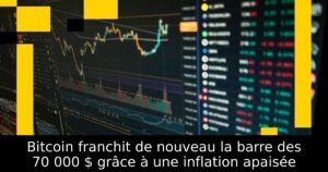 Bitcoin franchit de nouveau la barre des 70 000 $ grâce à une inflation apaisée