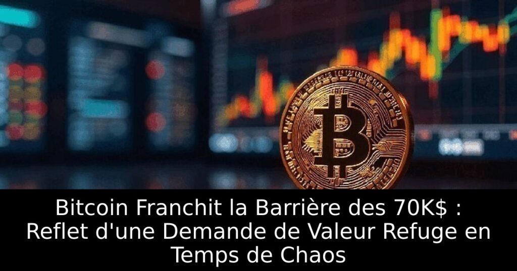 Bitcoin Franchit la Barrière des 70K$ : Reflet d&rsquo;une Demande de Valeur Refuge en Temps de Chaos