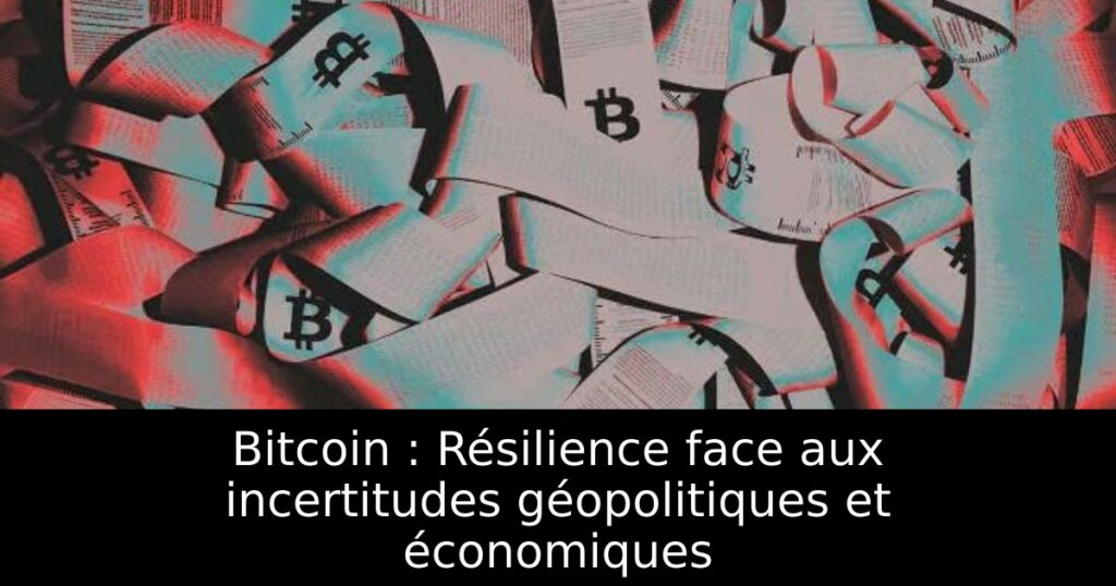 Bitcoin : Résilience face aux incertitudes géopolitiques et économiques