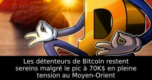 Les détenteurs de Bitcoin restent sereins malgré le pic à 70K$ en pleine tension au Moyen-Orient