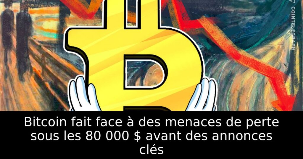 Bitcoin fait face à des menaces de perte sous les 80 000 $ avant des annonces clés