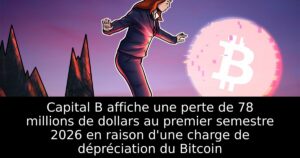 Capital B affiche une perte de 78 millions de dollars au premier semestre 2026 en raison d&rsquo;une charge de dépréciation du Bitcoin