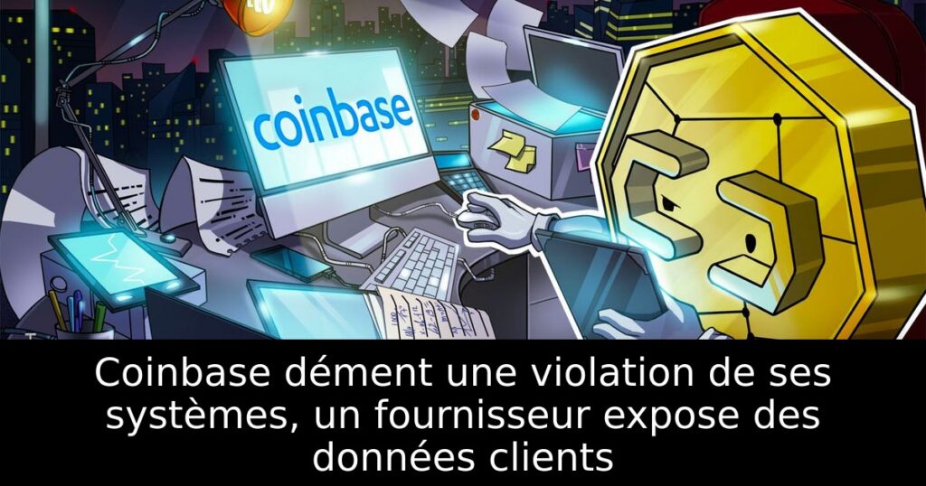 Coinbase dément une violation de ses systèmes, un fournisseur expose des données clients