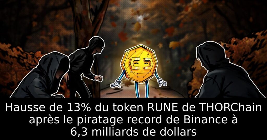 Hausse de 13% du token RUNE de THORChain après le piratage record de Binance à 6,3 milliards de dollars
