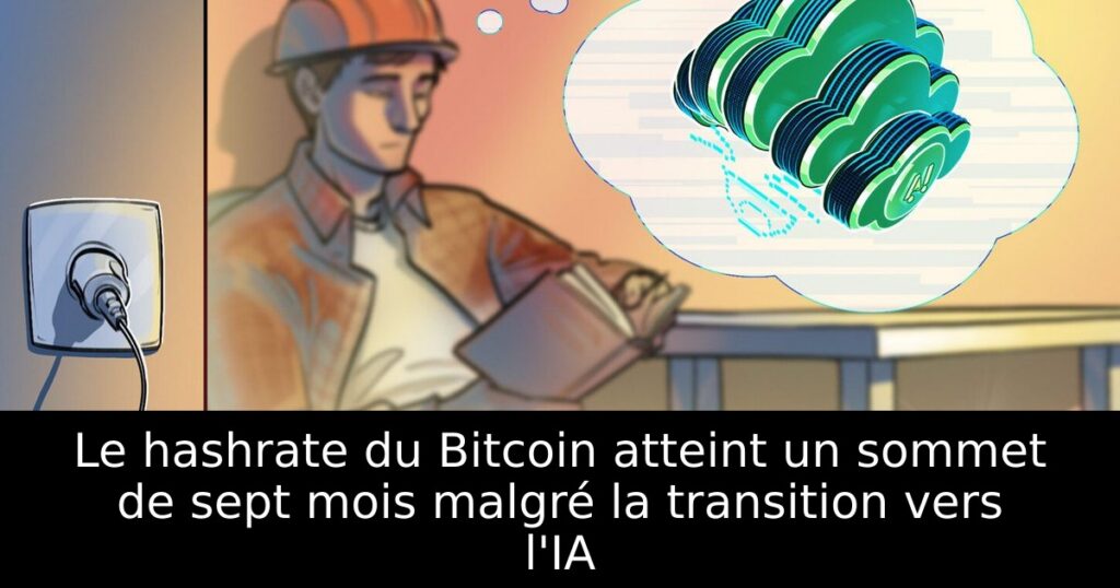 Le hashrate du Bitcoin atteint un sommet de sept mois malgré la transition vers l&rsquo;IA
