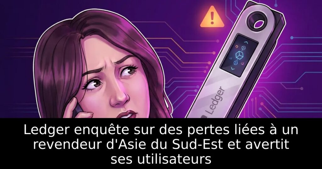 Ledger enquête sur des pertes liées à un revendeur d&rsquo;Asie du Sud-Est et avertit ses utilisateurs