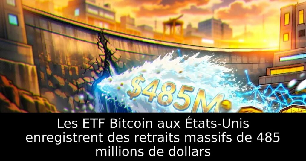 Les ETF Bitcoin aux États-Unis enregistrent des retraits massifs de 485 millions de dollars