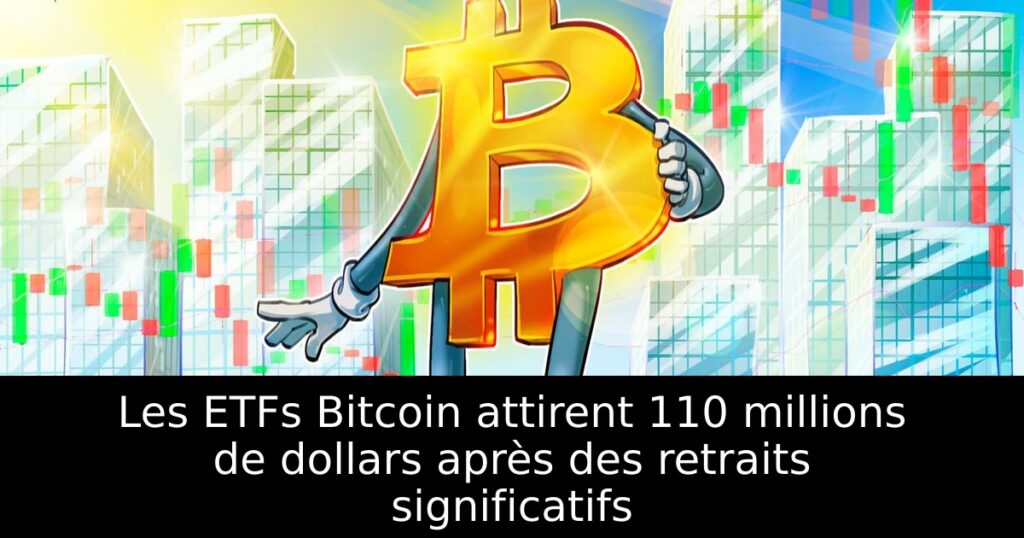 Les ETFs Bitcoin attirent 110 millions de dollars après des retraits significatifs