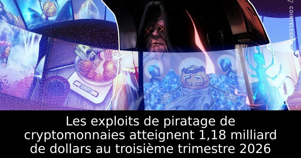 Les exploits de piratage de cryptomonnaies atteignent 1,18 milliard de dollars au troisième trimestre 2026