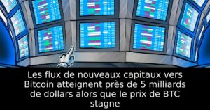 Les flux de nouveaux capitaux vers Bitcoin atteignent près de 5 milliards de dollars alors que le prix de BTC stagne