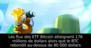 Les flux des ETF Bitcoin atteignent 176 millions de dollars alors que le BTC rebondit au-dessus de 80 000 dollars