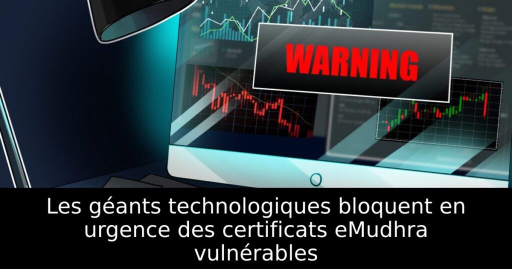 Les géants technologiques bloquent en urgence des certificats eMudhra vulnérables