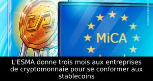 L&rsquo;ESMA donne trois mois aux entreprises de cryptomonnaie pour se conformer aux stablecoins