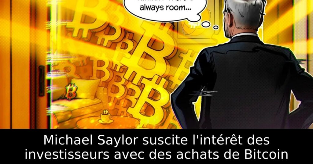 Michael Saylor suscite l&rsquo;intérêt des investisseurs avec des achats de Bitcoin