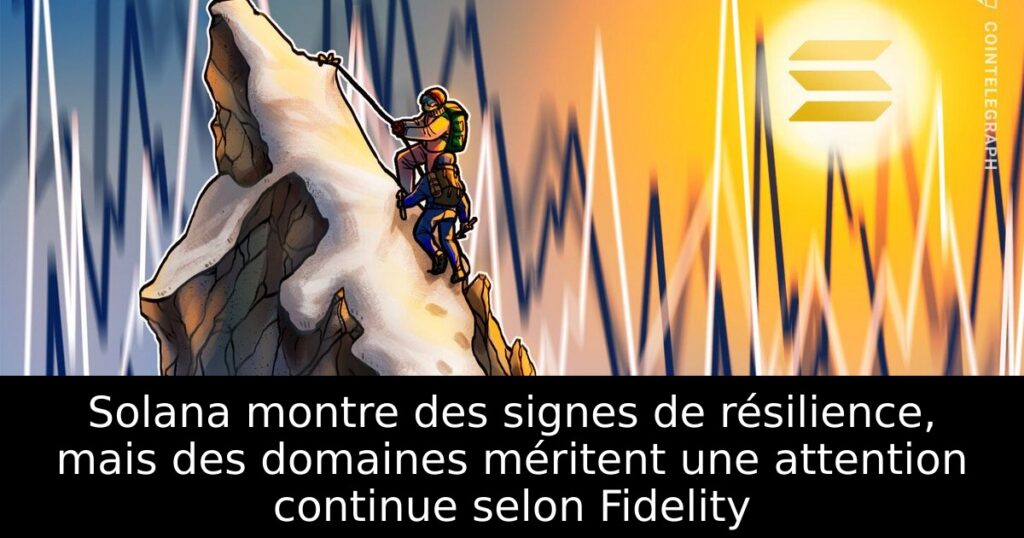 Solana montre des signes de résilience, mais des domaines méritent une attention continue selon Fidelity