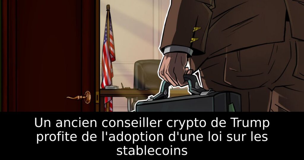 Un ancien conseiller crypto de Trump profite de l&rsquo;adoption d&rsquo;une loi sur les stablecoins